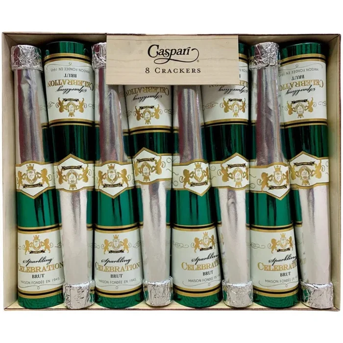 Caspari Sparkling Wine Bottle Luxury Cone Crackers – Set of 8