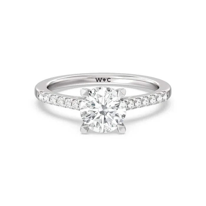 Cathedral Diamond Pave Hidden Halo Engagement Ring – Home Preview