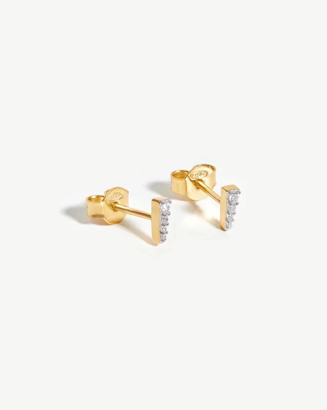 Celestial Pave Spike Stud Earrings | Gold/Cubic Zirconia
