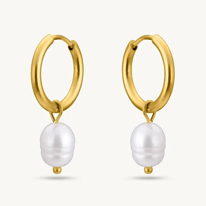 Celestial Pearl Hoop Earrings