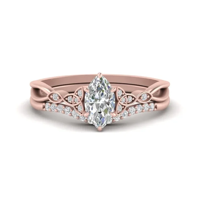 Celtic Knot Split Bridal Ring Set