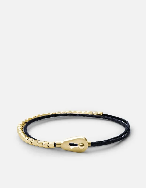 Centra Rope Bead Bracelet, Matte Brass