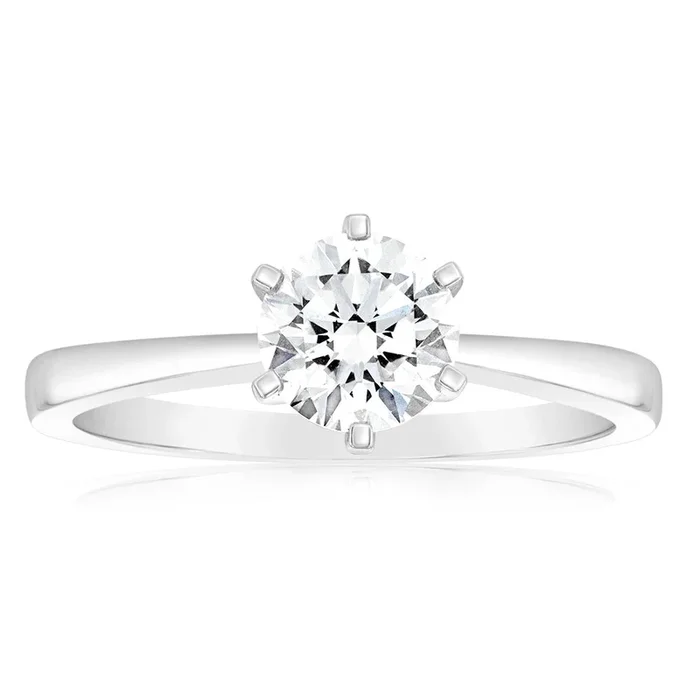 Certified Luminesce Lab Grown 1 Carat Solitaire Ring in 18ct White Gold