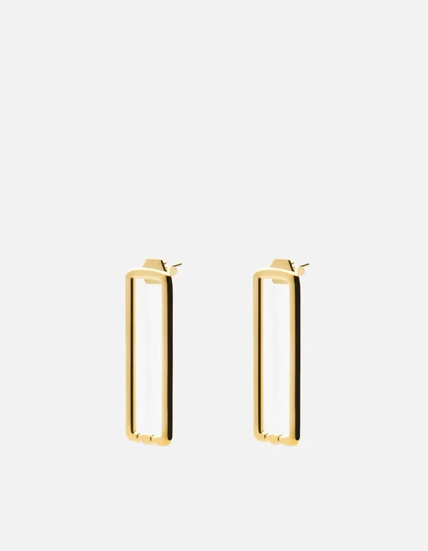 Channel Earrings, Gold Vermeil