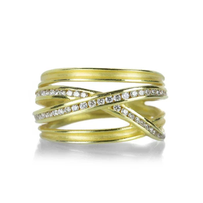 Channel Set Diamond Four Wrap Ring