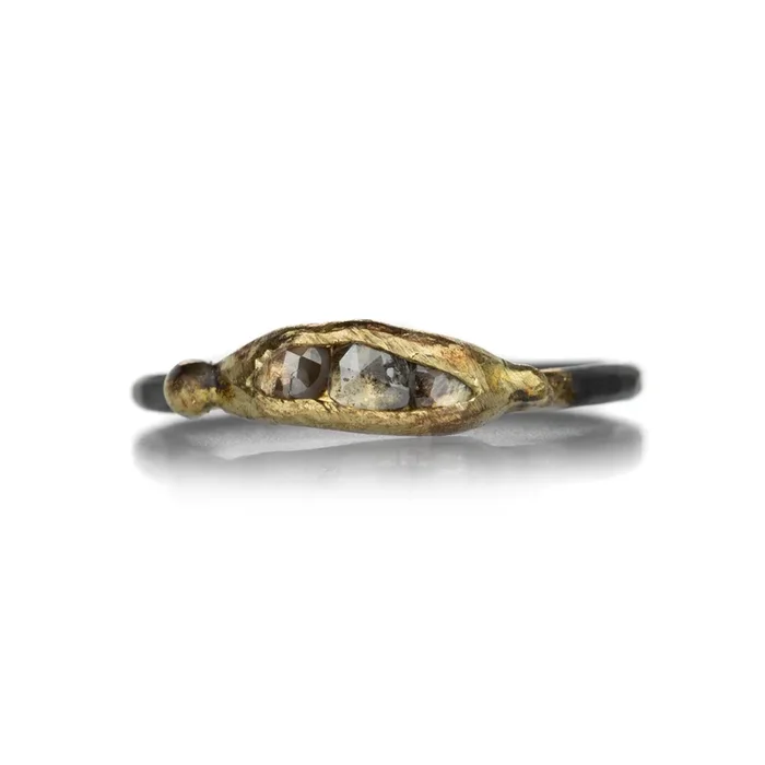 Channel Set Rose Cut Cognac Diamond Band