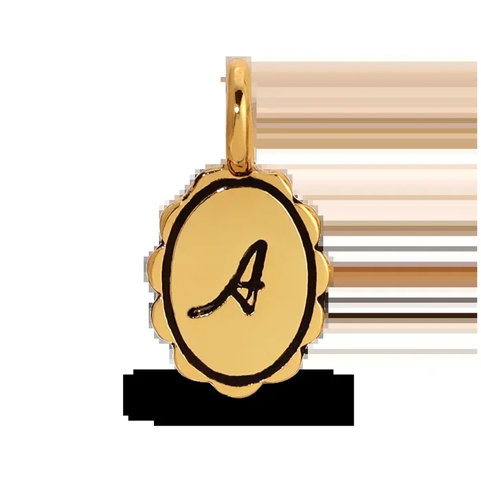 Charm Garden – Scalloped Initial Charm – Gold – A
