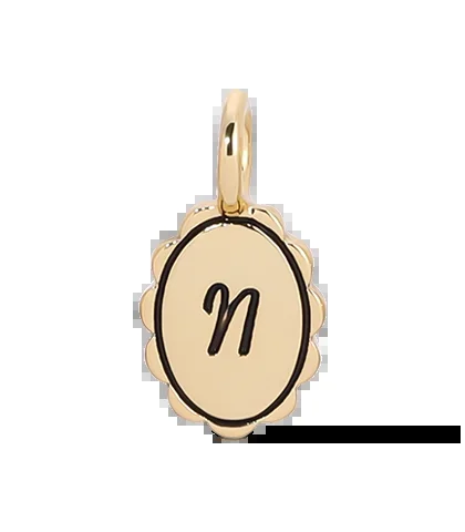 Charm Garden – Scalloped Initial Charm – Gold – N