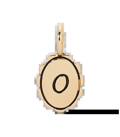 Charm Garden – Scalloped Initial Charm – Gold – O