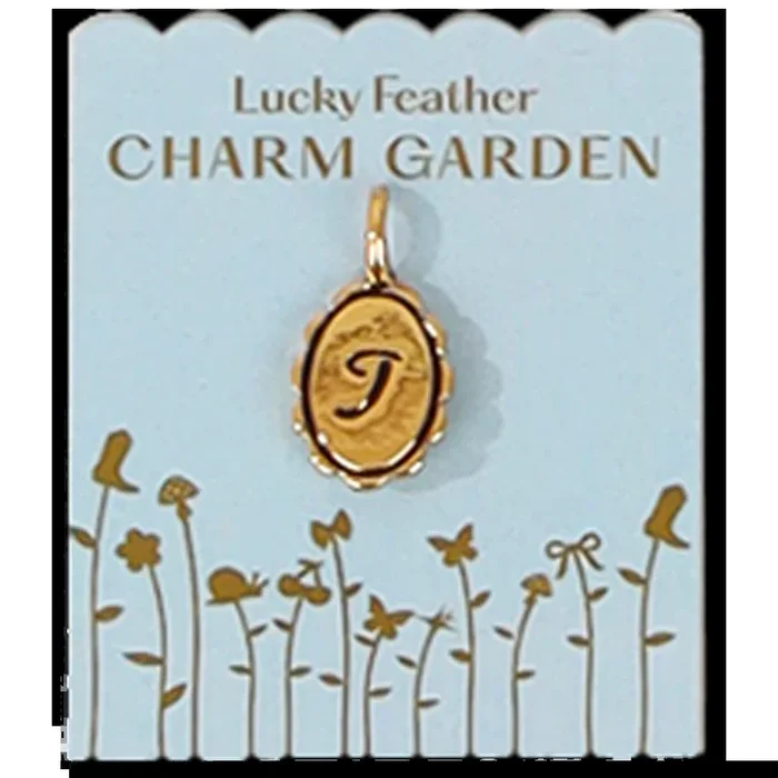 Charm Garden – Scalloped Initial Charm – Gold – T