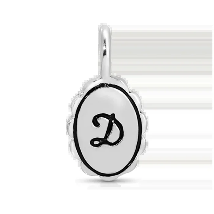 Charm Garden – Silver – Scalloped Initial Charm – D