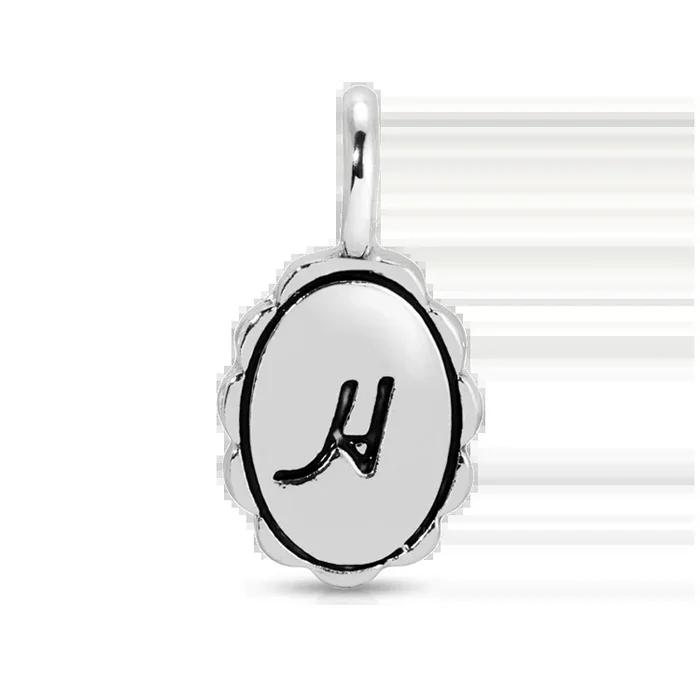 Charm Garden – Silver – Scalloped Initial Charm – H