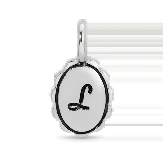Charm Garden – Silver – Scalloped Initial Charm – L