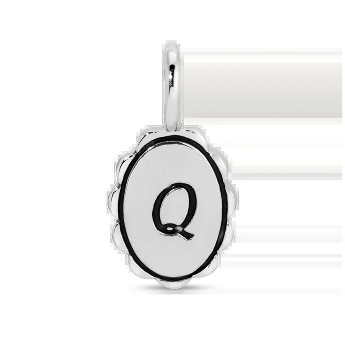 Charm Garden – Silver – Scalloped Initial Charm – Q