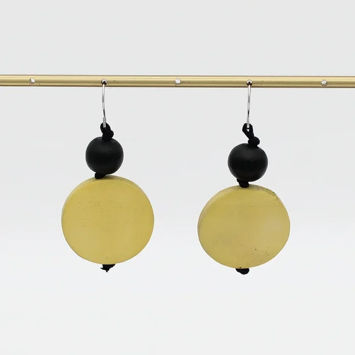 Chartreuse Wood Earrings