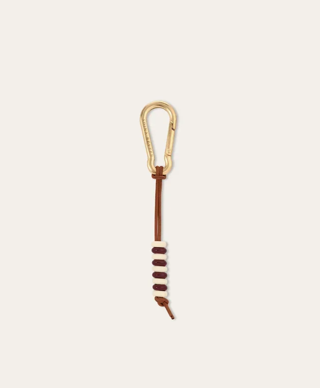 Cherry Soda Stripes Enamel Big Bead Bag Charm
