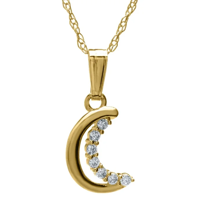 Children’s 14k Half Moon Pendant Necklace