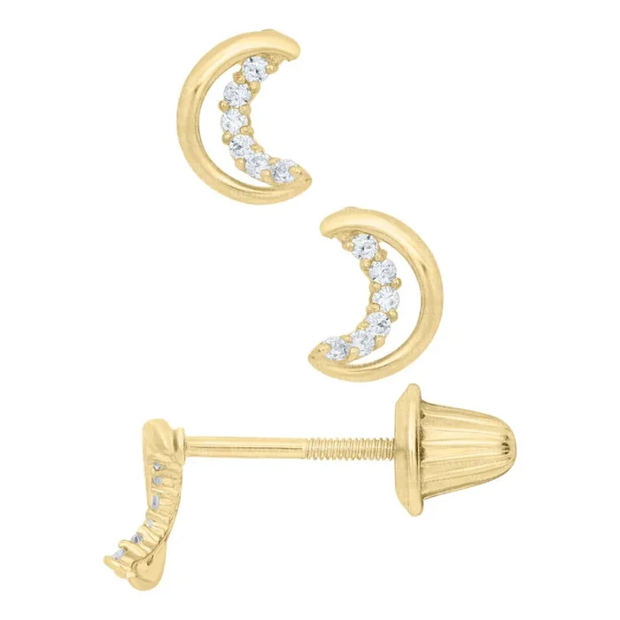Children’s 14k Half Moon Stud Earrings