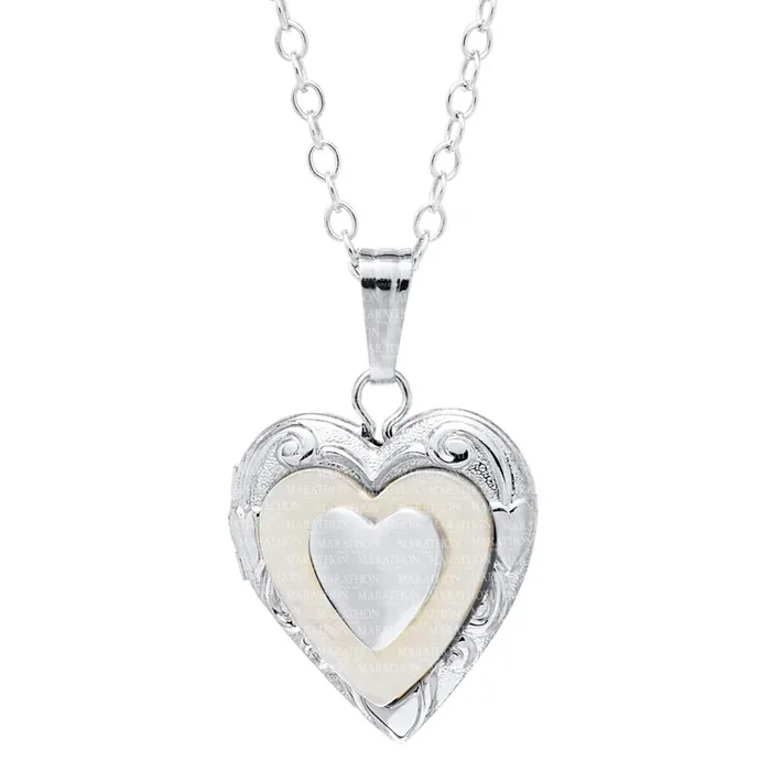 Children’s Mother of Pearl Heart Locket Necklace