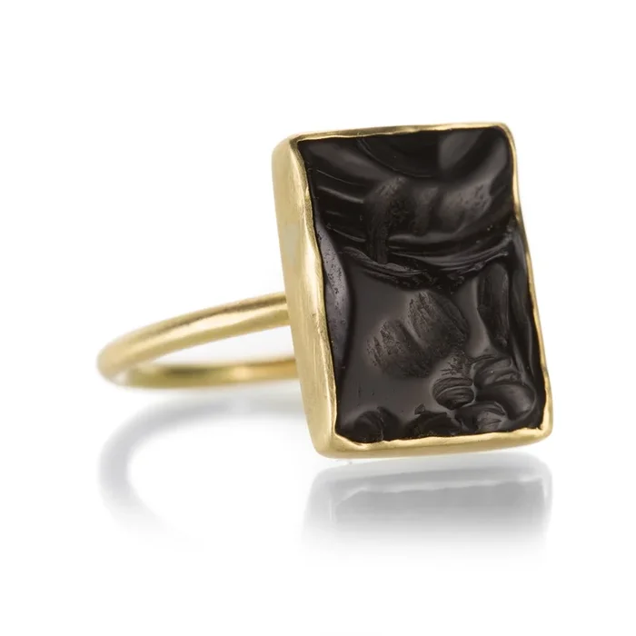 Chiseled Black Onyx Ring