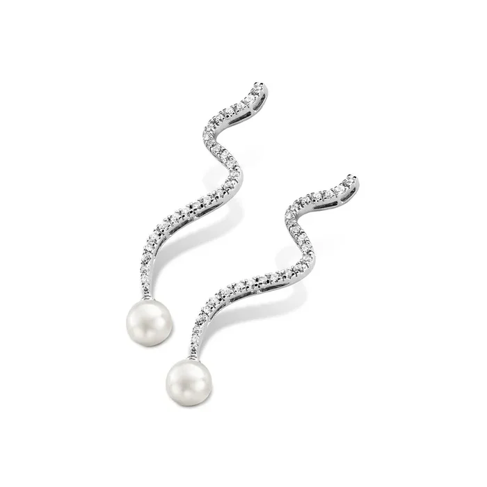 Chloe Linear Pearl Earrings