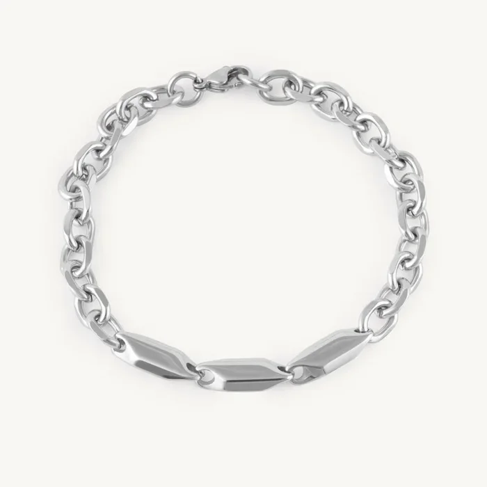 Chrome Contrast Link Bracelet