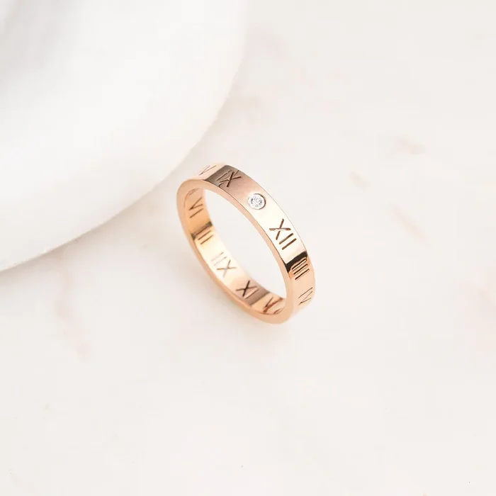 Chronos Roman Rose Gold Ring