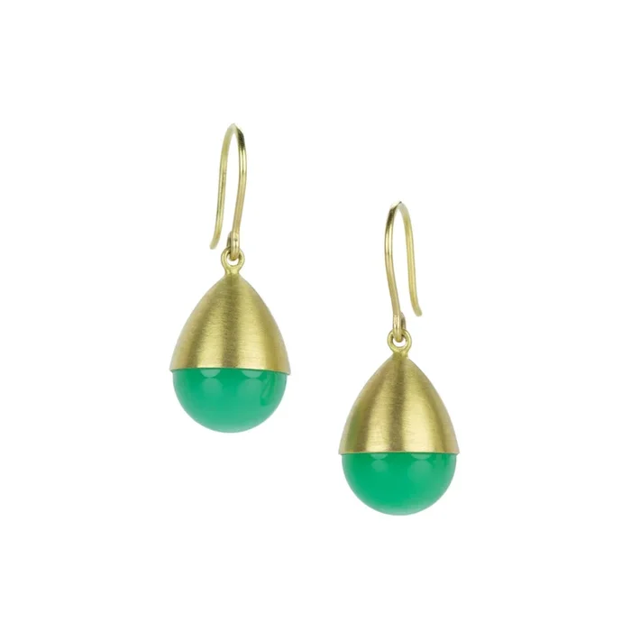 Chrysoprase Buoy Drop Earrings