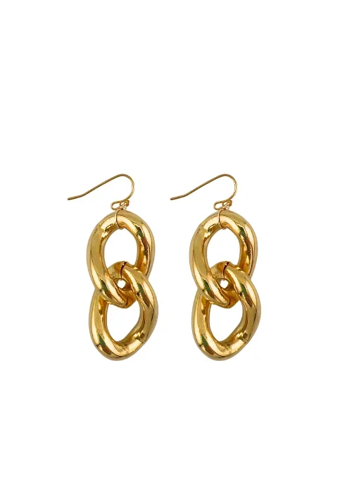 Chunky Chain Drop Earrings Gold