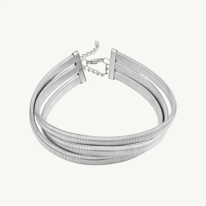 Chunky Silver Choker Necklace