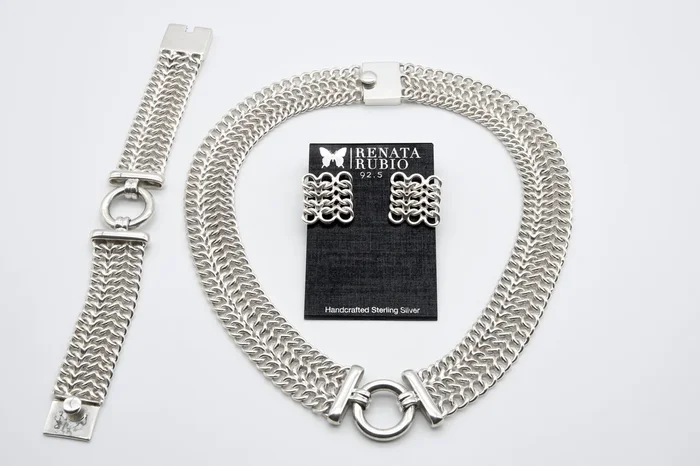 Circle Center Set of Necklace, Bracelet and Earrings