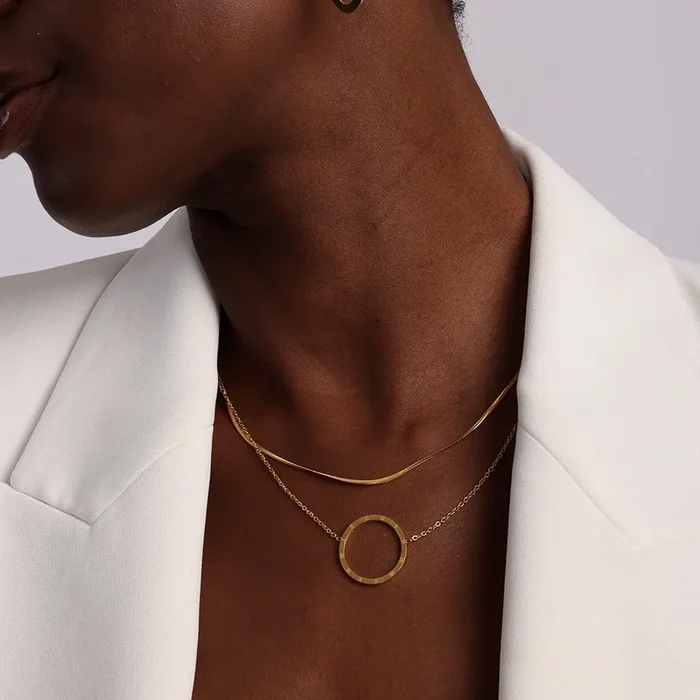 Circle Ring Double Layer Necklace