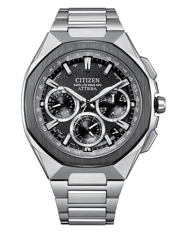 Citizen Attesa Mens Watch With Black Dial and Super Titanium™ Bracelet (eco-drive movement)
