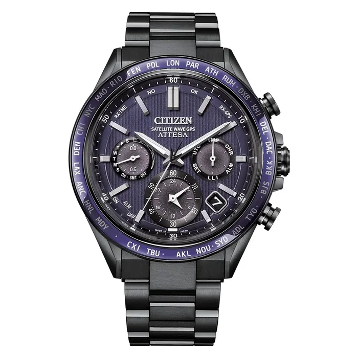 Citizen Attesa Mens Watch with Blue Dial and Super Titanium™ Bracelet (eco-drive movement)