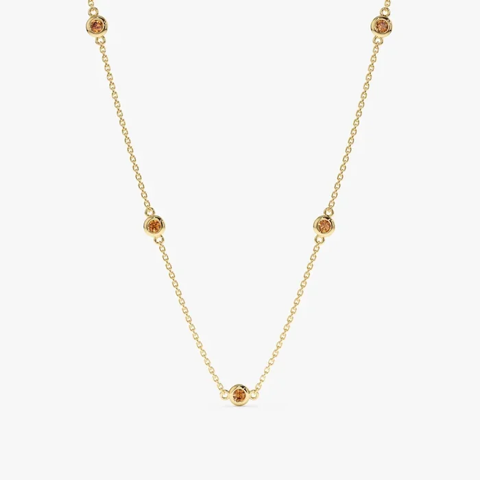 Citrine Station Necklace, Gwen