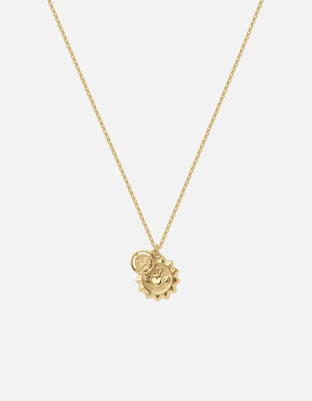 Claddagh Guardian Necklace, Gold Vermeil
