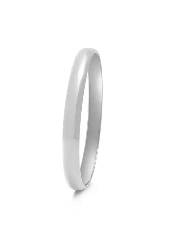Classic 8mm Round Bangle in Silver
