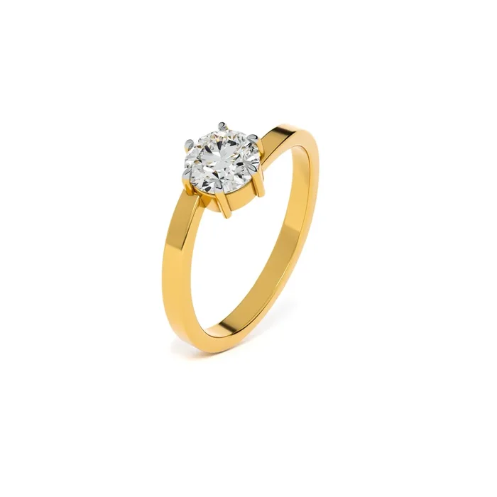 Classic Crown 9KT Gold Lab Grown Diamond Ring