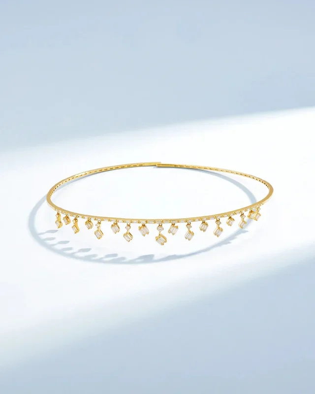 Classic Diamond Thin Cascade Choker