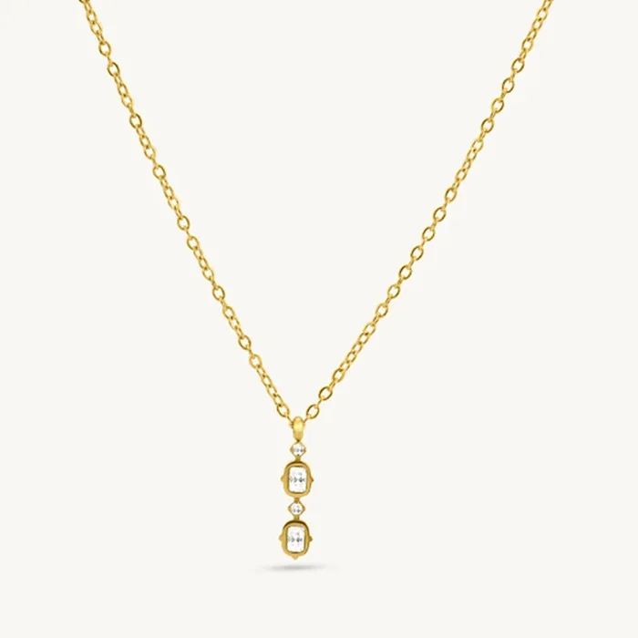 Classic Drop Duo Pendant Necklace