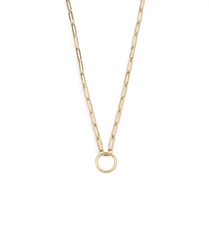 Classic Fob Clip Open Chain : in Yellow Gold 24″