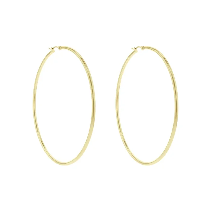 Classic Gold Hoop Earrings – 2x70MM