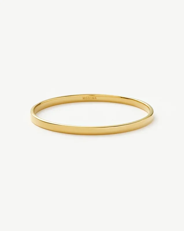 Classic Round Bangle | 18k Gold Plated
