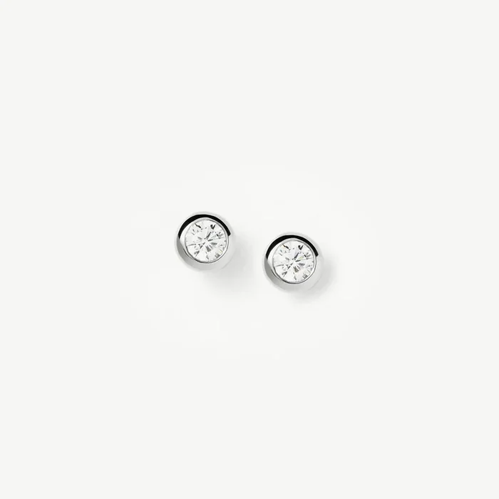 Classic Stone Stud Earrings | Sterling Silver