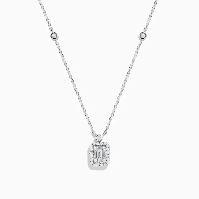 Classique 14K White Gold Diamond Stationary Necklace