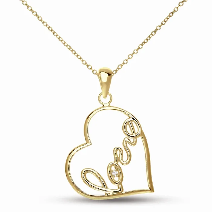 Classy ” Love ” Heart Shape Pendant Necklace