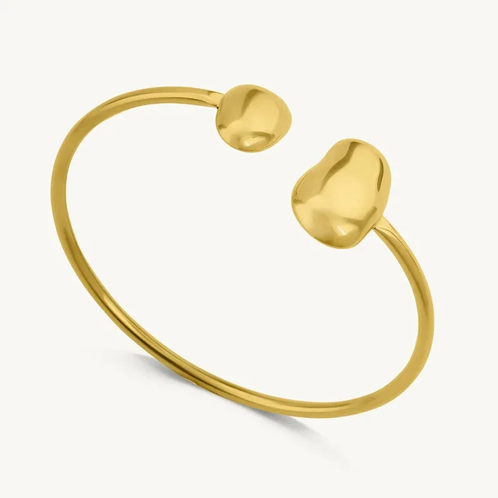 Classy Gold Bean Cuff Bracelet