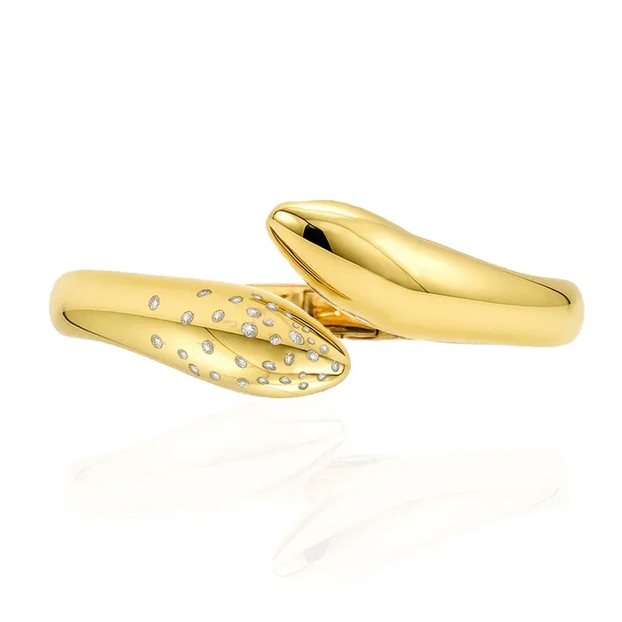 Claw Bangle with Sprinkled Diamonds, Sterling Silver