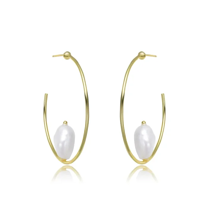 Cléo Genuine Freshwater Pearl Hoop Earrings