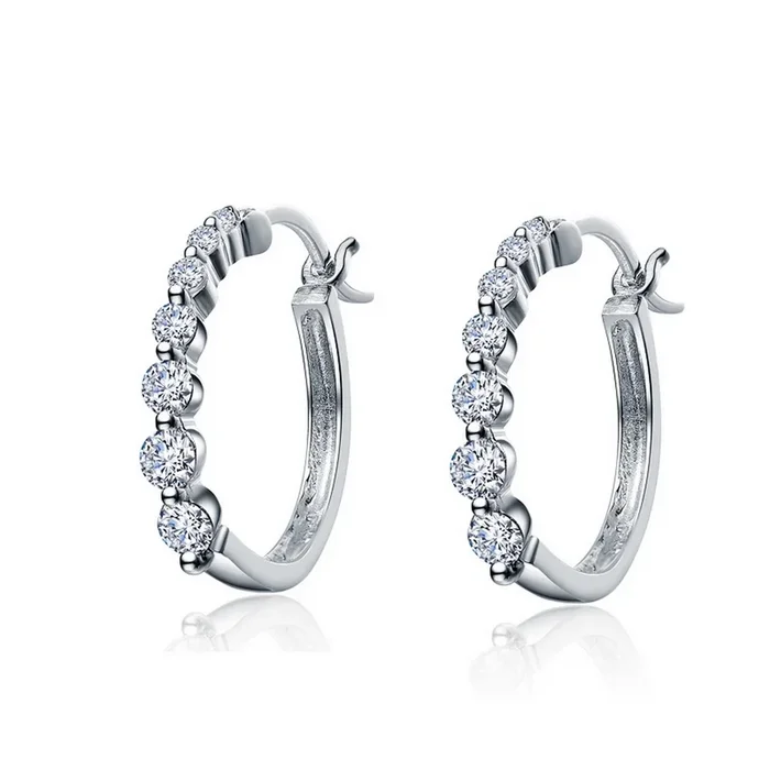 Cléo Silver Bezel Hoop Earrings